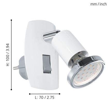 Eglo - LED-lamp voor in het stopcontact 1xGU10/2,8W/230V wit