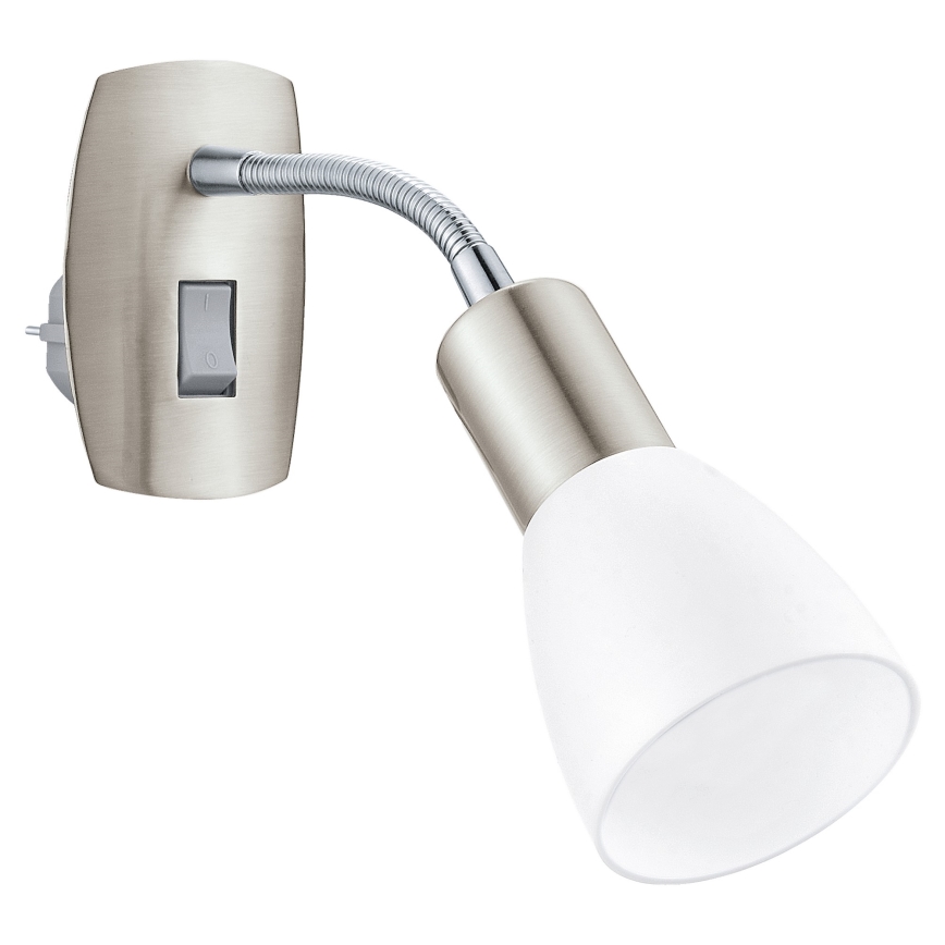 Eglo - Plug-in-wandlamp 1xE14/5W/230V, mat chroom
