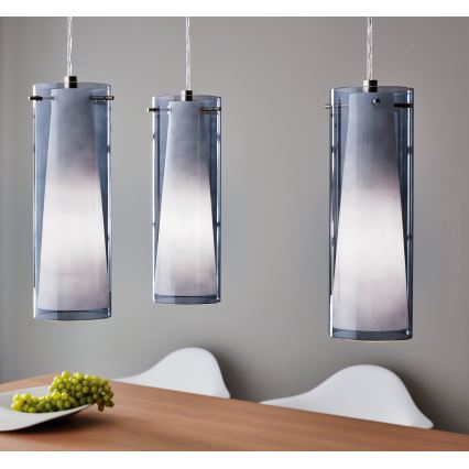 EGLO - Hanglamp 3xE27/60W rookglas
