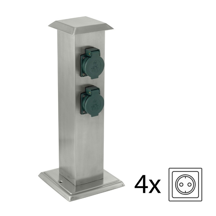 EGLO - Buitenstopcontact zuil groen SCHUKO IP44