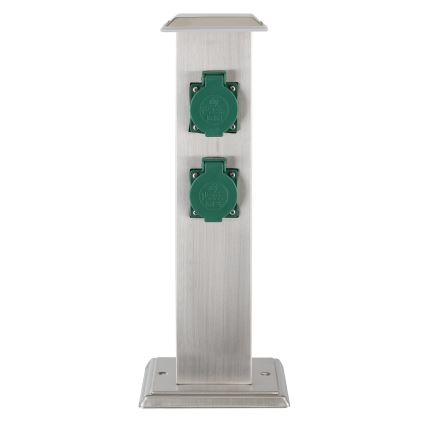 EGLO - Buitenstopcontact zuil groen SCHUKO IP44