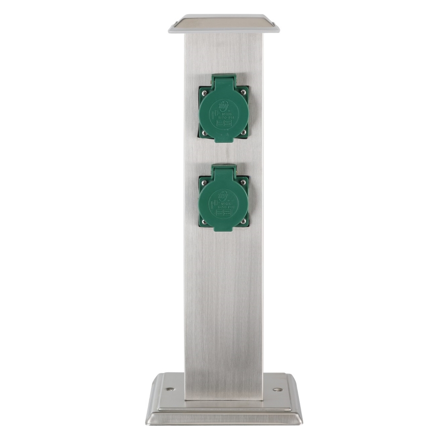 EGLO - Buitenstopcontact zuil groen SCHUKO IP44