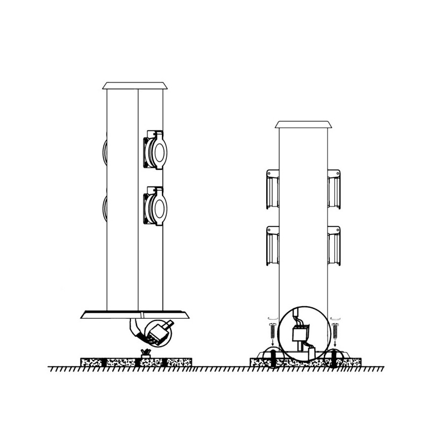 EGLO - Buitenstopcontact zuil groen SCHUKO IP44
