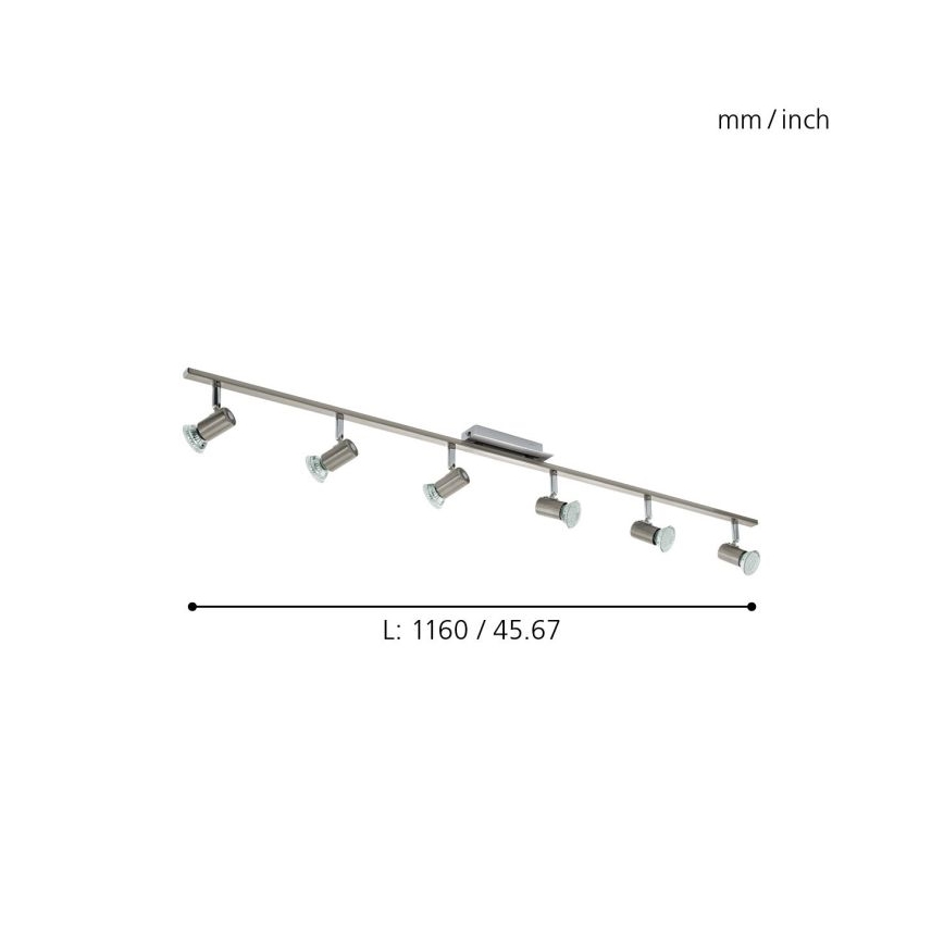 EGLO - Plafondlamp 6xGU10/LED/3W