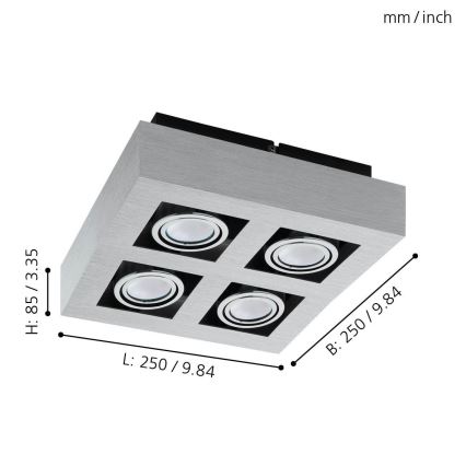 Eglo - LED spot 4xGU10-LED/5W/230V