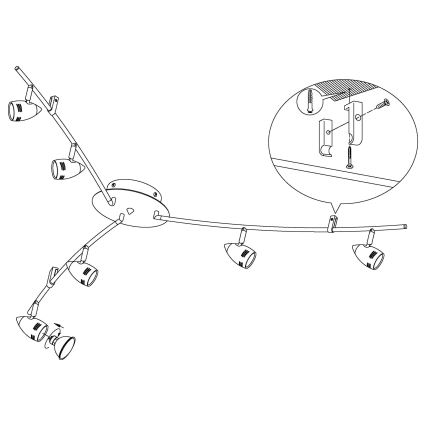 Eglo - LED Spotlamp 6xGU10/3W/230V