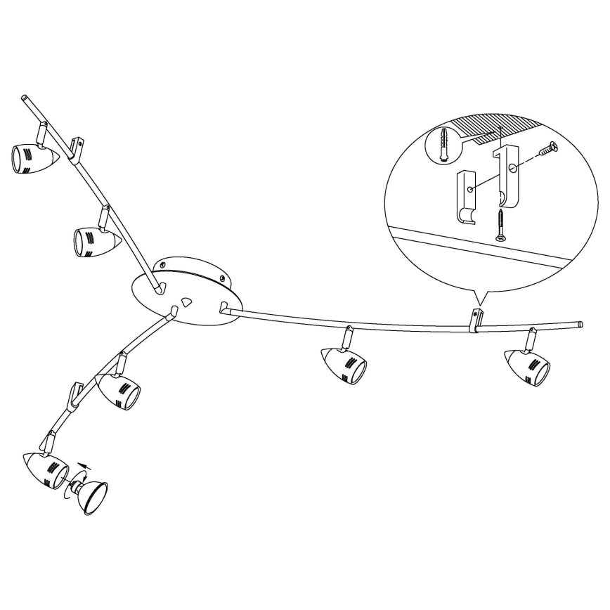 Eglo - LED Spotlamp 6xGU10/3W/230V