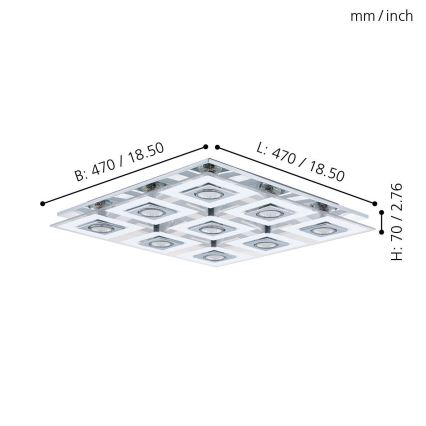 Eglo - LED Plafondlamp 9xGU10/3W/230V