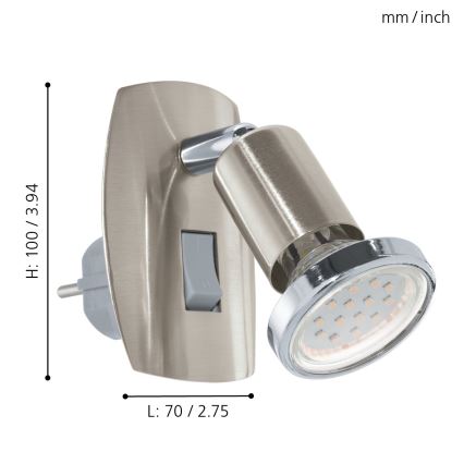 Eglo - LED Stopcontact lamp 1xGU10-LED/3W/230V