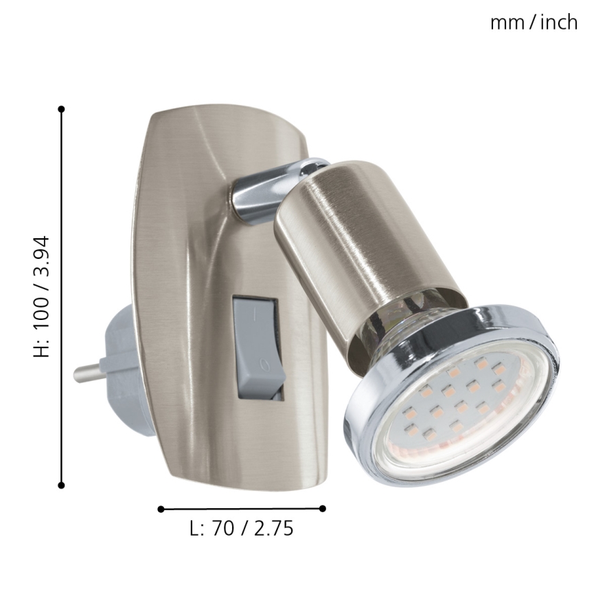 Eglo - LED Stopcontact lamp 1xGU10-LED/3W/230V