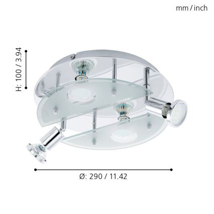 EGLO - LED Plafondverlichting 4xGU10/3W