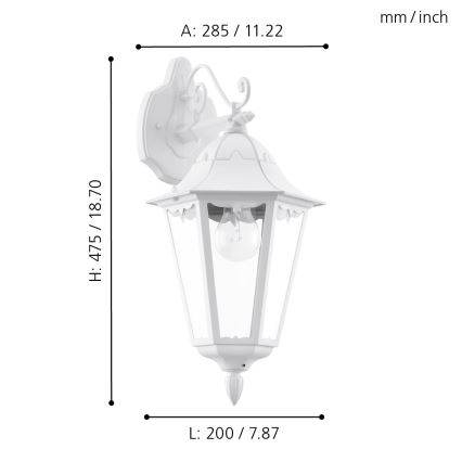 Eglo - Buiten wandlamp 1xE27/60W/230V IP44