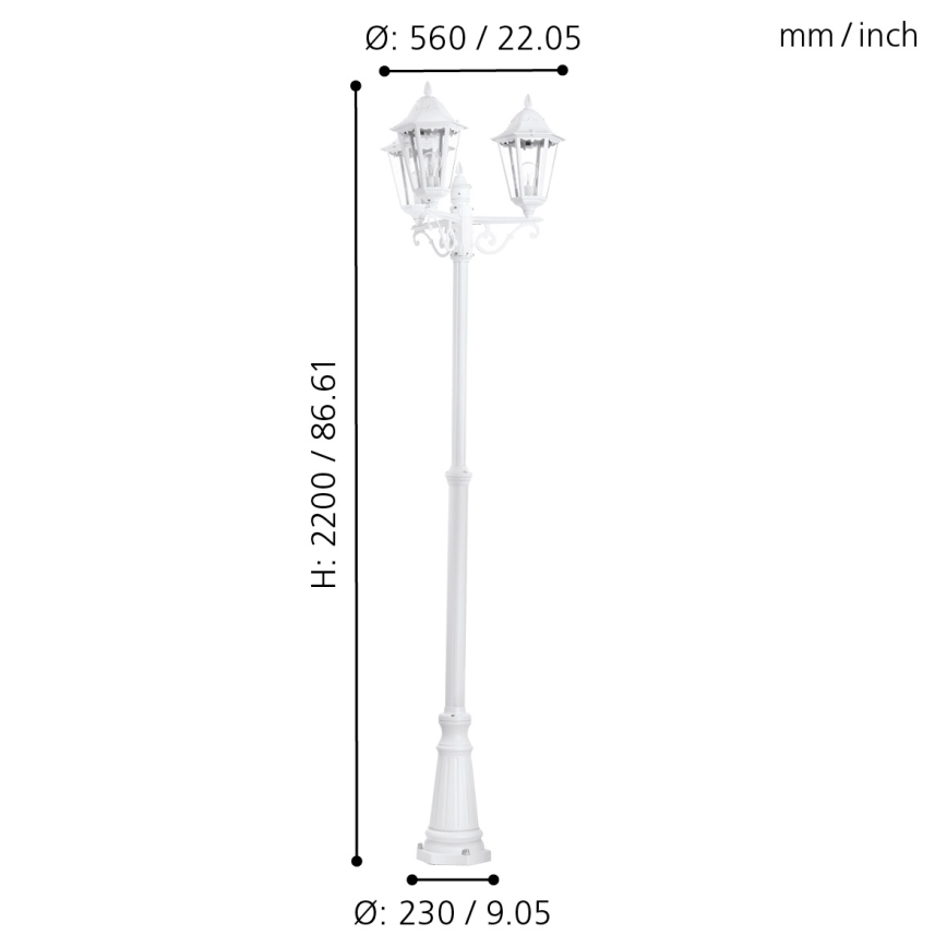 Eglo - Buitenlamp 3xE27/60W/230V IP44