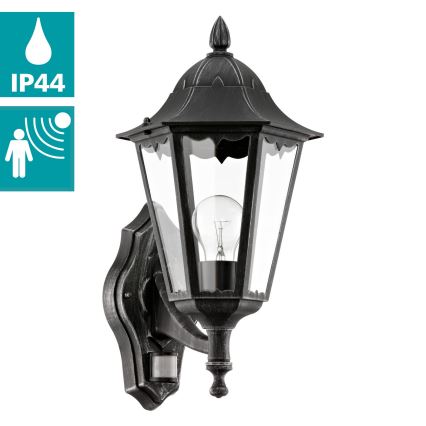 Eglo - Buiten wandlamp met sensor 1xE27/60W/230V IP44