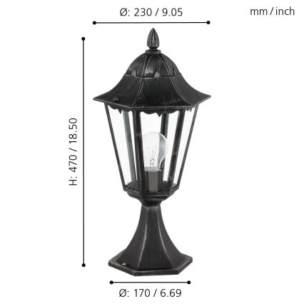 Eglo - Buitenlamp 1xE27/60W/230V IP44