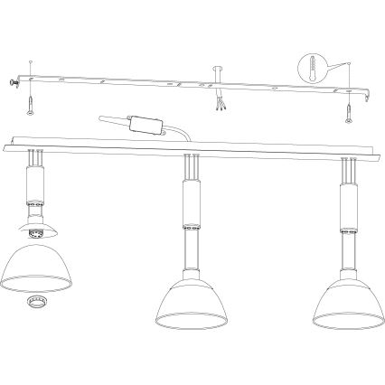 Eglo 93468 - LED Hanglamp MONTEFIO 3xLED/6W/230V