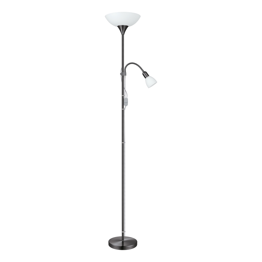 Eglo - Vloerlamp 1xE27/60W/230V + 1xE14/25W/230V zwart chroom