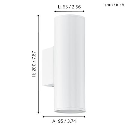 Eglo - LED Buitenlamp 2xGU10/3W/230V IP44