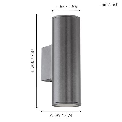 Eglo - LED Buitenlamp 2xGU10/3W/230V IP44