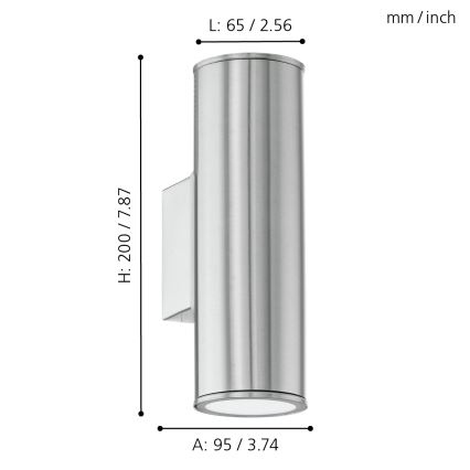 Eglo - LED Buitenlamp 2xGU10/3W/230V IP44