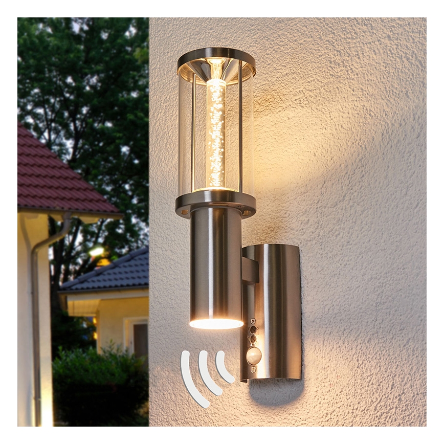 Eglo - LED Buitenlamp met sensor 1xGU10/3W + 1xLED/3,7W IP44