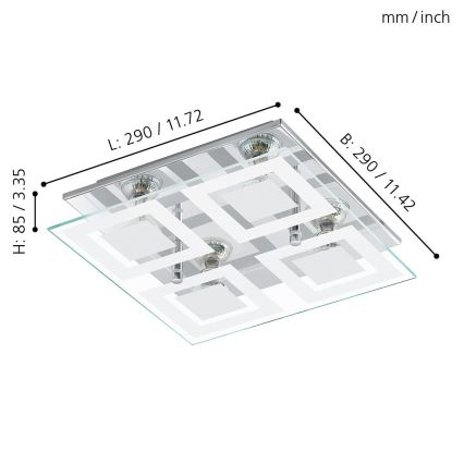 Eglo - LED Plafondverlichting 4xGU10-LED/3W/230V