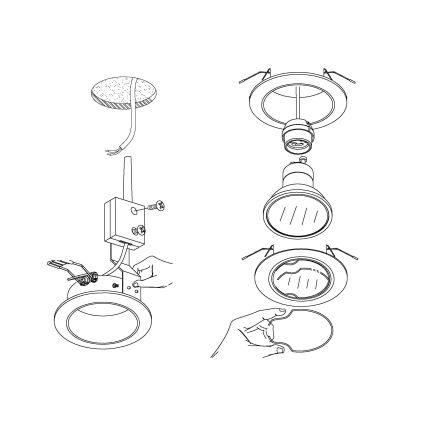 Eglo - SET 3x LED Inbouwspot PENETO 3xGU10-LED/3W/230V