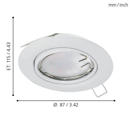 Eglo - LED Inbouwverlichting 1xGU10-LED/5W/230V