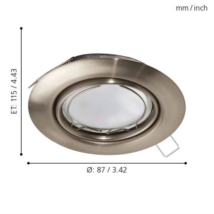 Eglo - LED Inbouwverlichting 1xGU10-LED/5W/230V