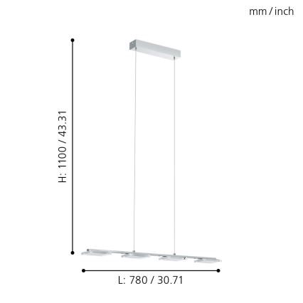 Eglo - LED Hanglamp 4xLED/4,5W/230V