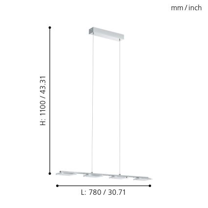 Eglo 94244 - LED Hanglamp CARTAMA 4xLED/4,5W/230V