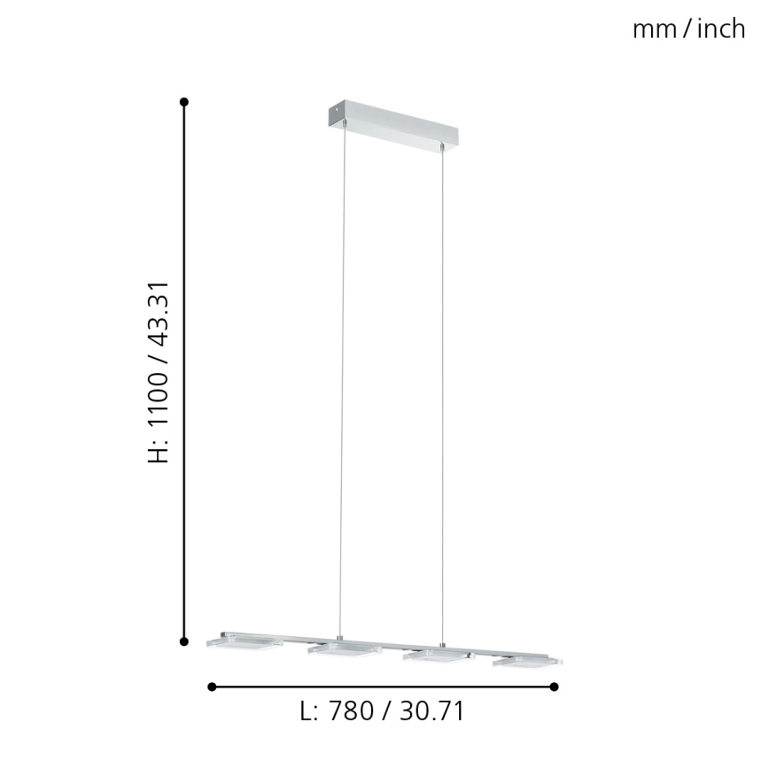 Eglo - LED Hanglamp 4xLED/4,5W/230V