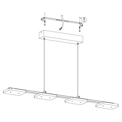 Eglo - LED Hanglamp 4xLED/4,5W/230V