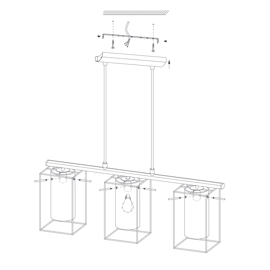 Eglo - Hanglamp 3xE27/60W/230V