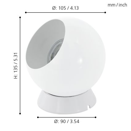 Eglo - LED tafellamp/wandlamp 1xGU10/2,8W/230V wit