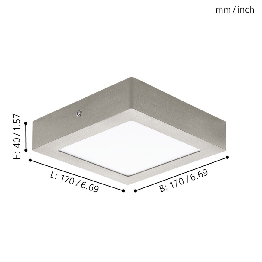 Eglo 94524 - LED-plafondlamp FUEVA 1 LED/10,9W/230V 17x17 cm