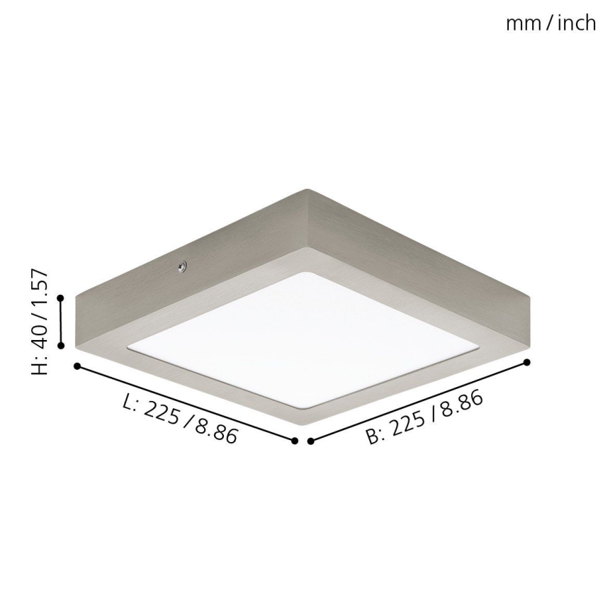 Eglo 94526 - LED-plafonnière FUEVA 1 LED/16,5W/230V 22,5x22,5 cm