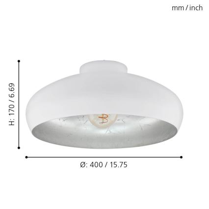 Eglo - Plafondlamp 1xE27/60W/230V