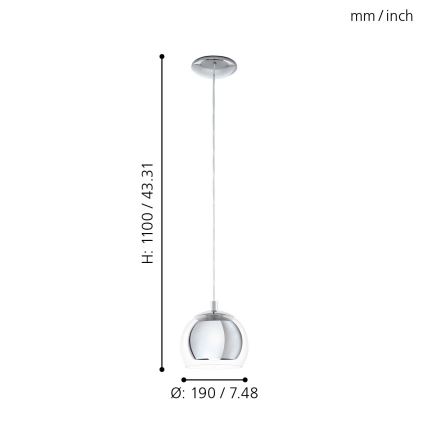 Eglo - Hanglamp 1xE27/60W/230V