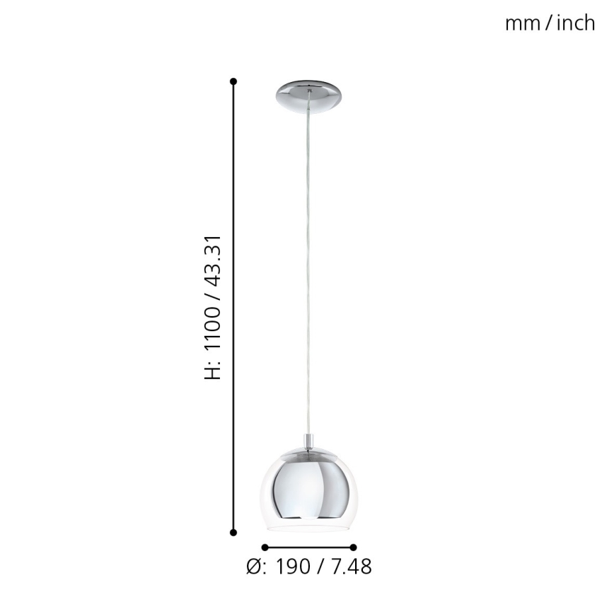 Eglo - Hanglamp 1xE27/60W/230V