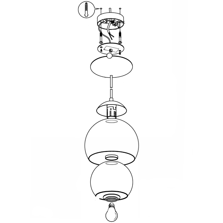 Eglo - Hanglamp 1xE27/60W/230V