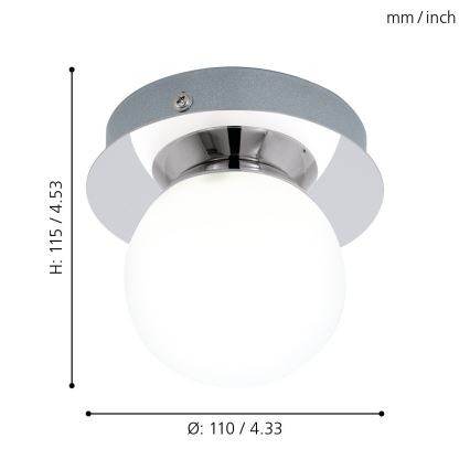 Eglo - LED Badkamerlamp 1xLED/3,3W/230V IP44