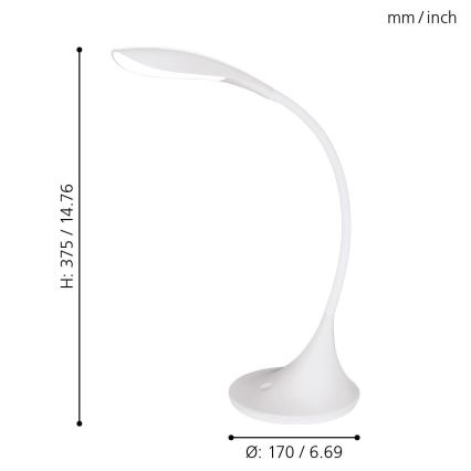 Eglo - LED Tafellamp dimbaar 1xLED/4,5W/230V wit