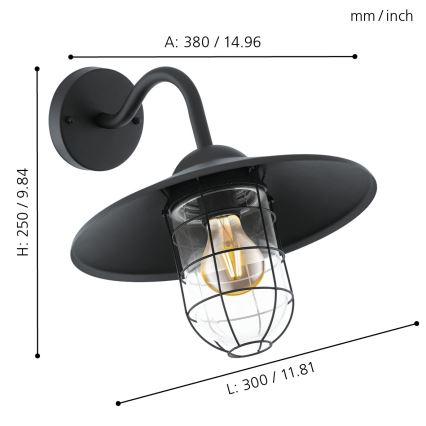 Eglo - Buitenlamp 1xE27/60W/230V IP44