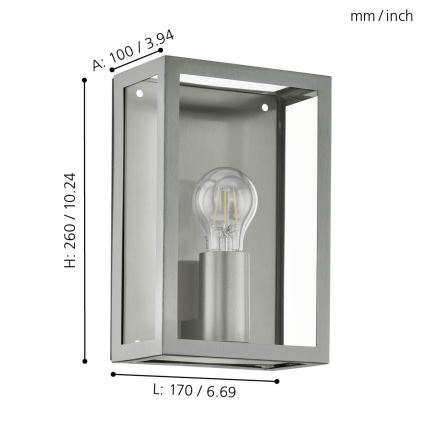 Eglo - Buitenlamp 1xE27/60W/230V IP44