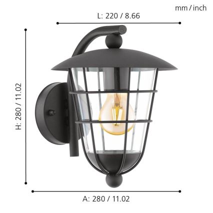 Eglo - LED Buitenlamp 1x E27 / 8,5W / 230V IP44