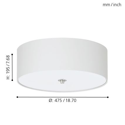 Eglo - Plafondlamp 3xE27/60W/230V