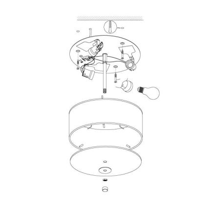 Eglo - Plafondlamp 3xE27/60W/230V