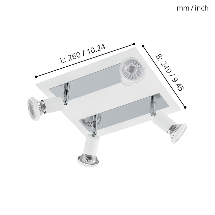 Eglo 94962 - LED Spot SARRIA 4xGU10-LED/5W/230V
