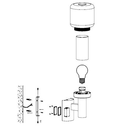 Eglo - Buiten wandlamp 1xE27/40W IP44